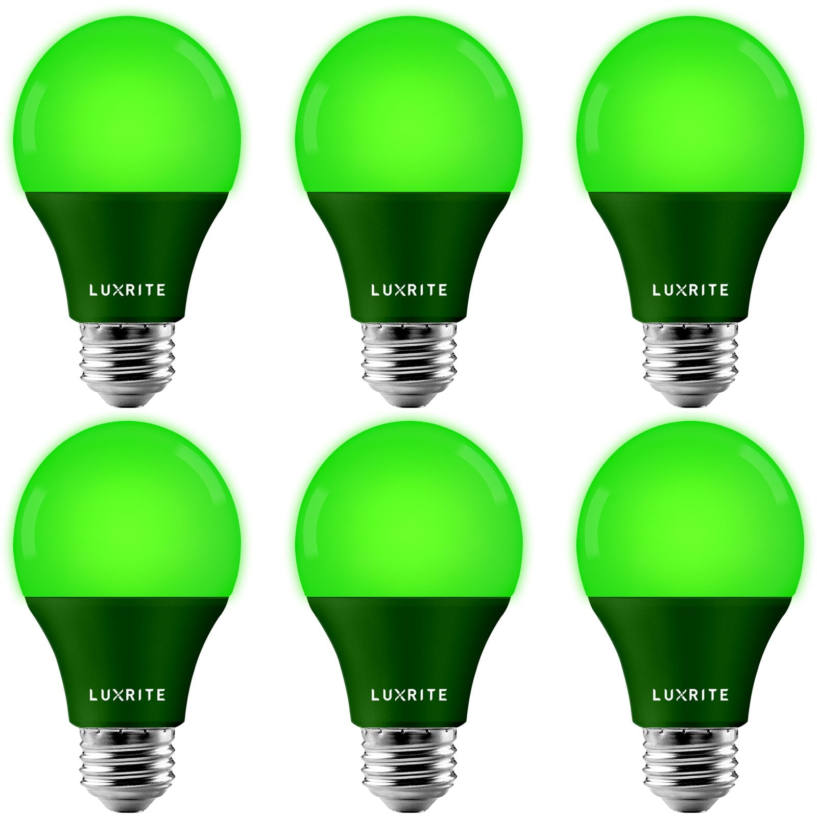 Luxrite A19 LED Green Light Bulbs 60W Equivalent NonDimmable UL Listed