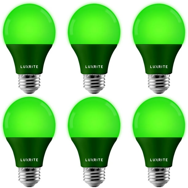 Luxrite A19 LED Green Light Bulbs 60W Equivalent NonDimmable UL Listed