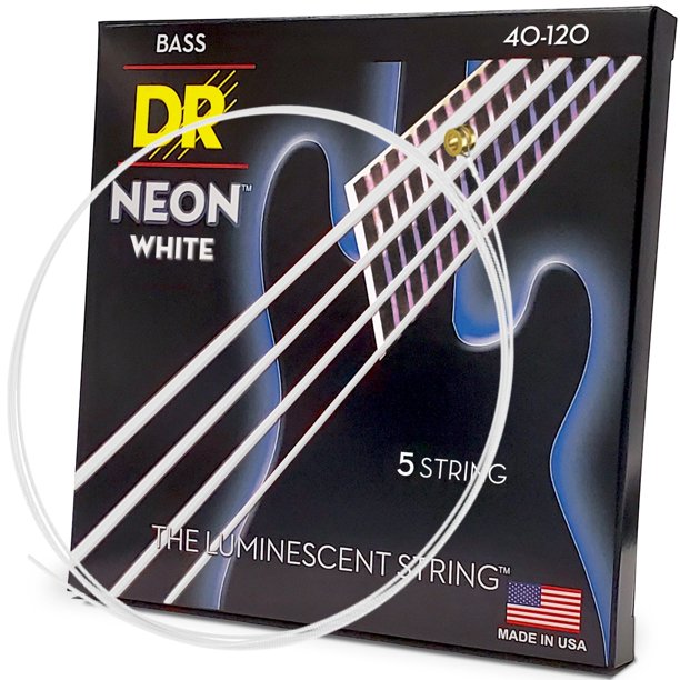 Juego de 5 cuerdas para bajo DR NWB5-40 Neon White