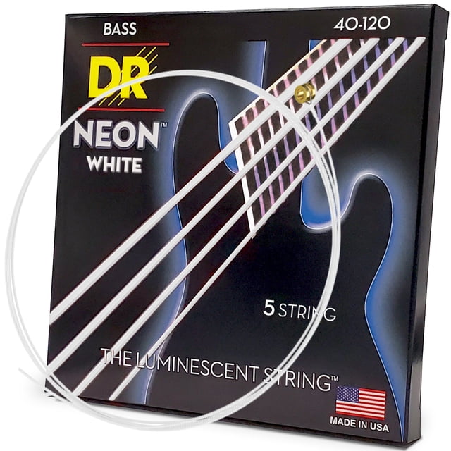 Juego de 5 cuerdas para bajo DR NWB5-40 Neon White