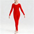 thumbnail image 2 of GigrtiJin 1-12 Years Toddler Children Jumpsuit Solid Color Crew Neck Long Sleeve Straight Leg Slim Romper Dance Performance Outfits, 2 of 7