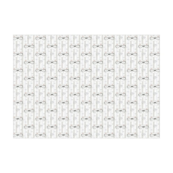 Ambesonne Cat Lover Jigsaw Puzzle, Vertical Stripes Hearts, Heirloom-Quality Fun Activity for Family Durable Cardboard, 1000 pcs, Pale Grey Rose and White