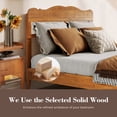 thumbnail image 3 of MF Studio Solid Wood Queen Size Bed Frame with Hand-Woven Rattan Headboard, No Box Spring, Brown, 3 of 9