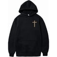 thumbnail image 5 of Faith Over Fear Hoodie Christian Sweatshirt Religious Shirts God Bible Verse Cross Pullover, 5 of 5