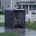 thumbnail image 5 of Homall Outdoor Storage Shed 3x6x5 ft Metal Carport with Durable Oxford Fabric Cover and Roll-Up Zipper Door, Waterproof UV Resistant Outdoor Storage shelter for Bike, Motorcycle, Garden Tools, Black, 5 of 7