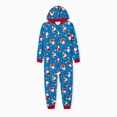 thumbnail image 6 of PatPat Christmas Pajamas Family Matching One Piece Couple Holiday Pjs for Men Cute Santa Claus Gifts Allover Print Onesies Hooded Zipper Sleepwear with Hat & Socks, Blue, XL, 6 of 12