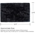 thumbnail image 4 of YJ.GWL Fluffy Faux Sheepskin Plush Area Rug Soft Fuzzy Rugs Floor Carpet for Bedroom Living Room, 3'x 5',Black, 4 of 7