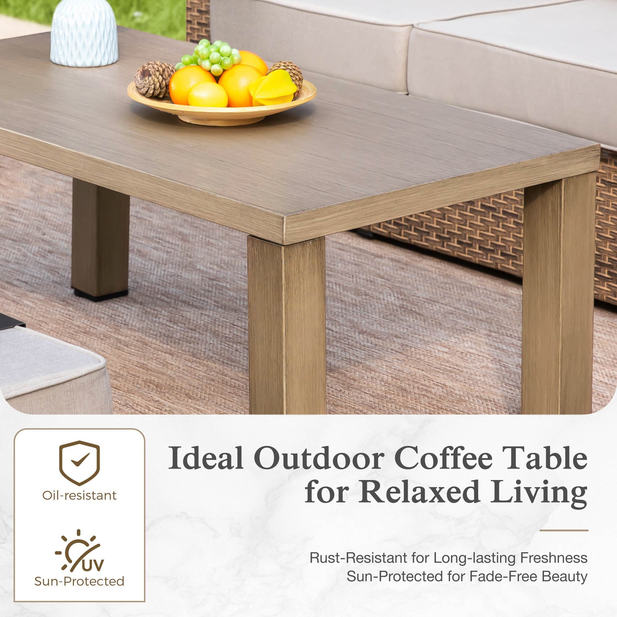 Sophia & William 4 Pieces Patio Furniture Set with Swivel Chairs 5.5" Thick Cushions 5-Seat Wicker Outdoor Conversation Set