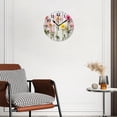 thumbnail image 2 of 12 Inch Wall Clock Battery Operated Silent Clock Decorative for Office, Kitchen, Outdoor, Living Room，Flowers Frame on White Wooden Stunning, 2 of 4