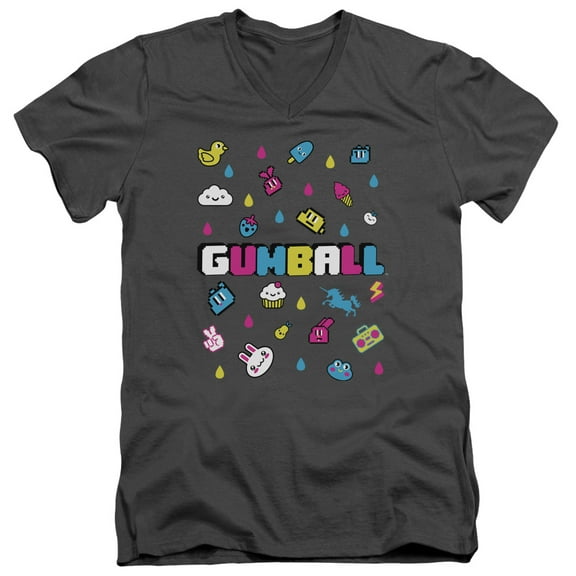 Amazing World Of Gumball - Fun Drops - Slim Fit V Neck Shirt - X-Large