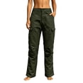 thumbnail image 2 of Aimik Women's High Waist Cargo Hiking Pant Durable Multi-Pocket Trousers for Outdoor Activities Functional Straight Leg Bottoms, 2 of 6