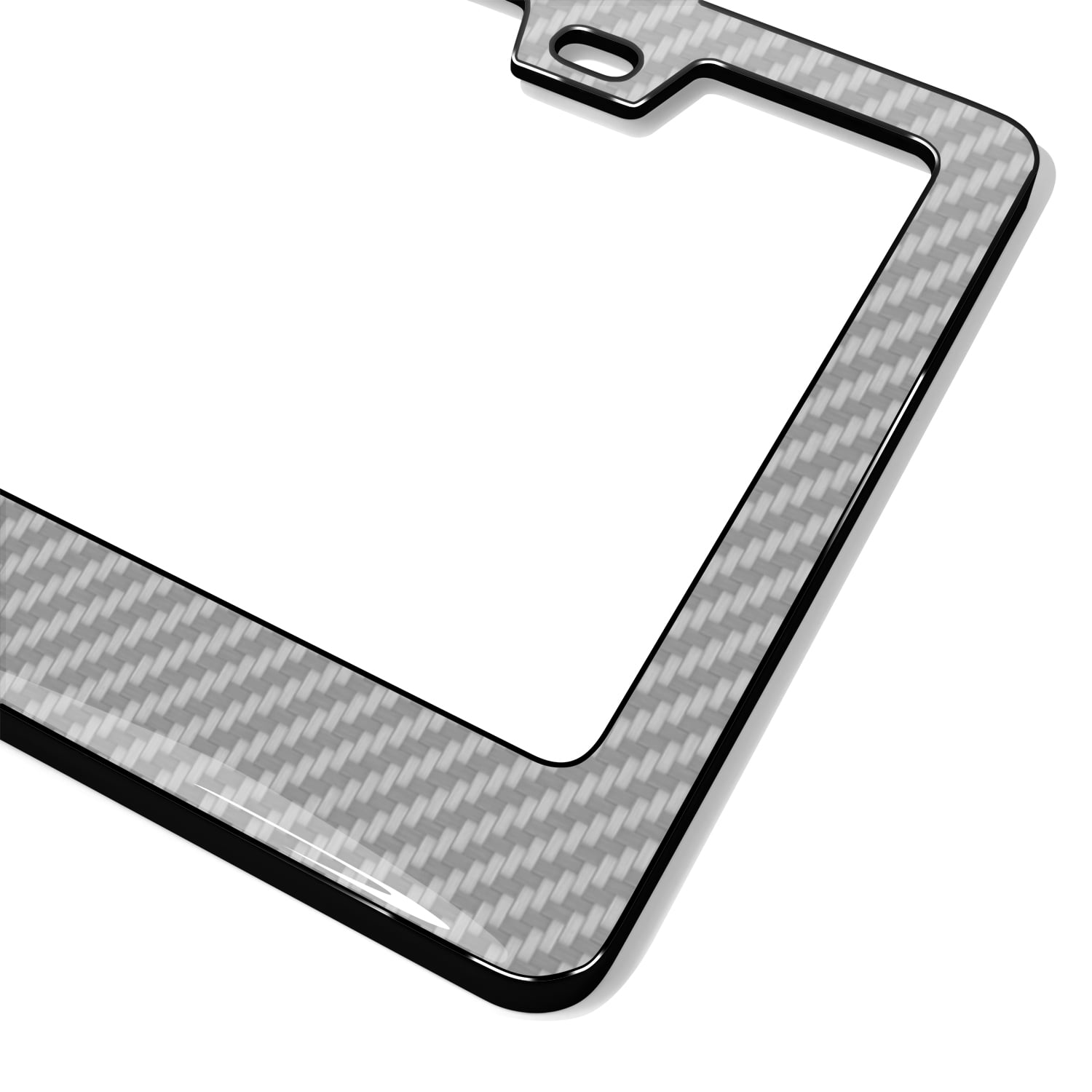 iPick Image for Ford Platinum in 3D on Silver Real 3K Carbon Fiber Finish ABS Plastic License Plate Frame, Official Licensed