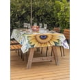 thumbnail image 3 of Outdoor Tablecloths with Umbrella Hole & Zipper, Colorful Daisy Floral Rectangle Tablecloth 60x120 Inch, Spring Flowers Botanical Leaves Rustic Waterproof Table Cloth, Patio/Pool/Picnic Table Covers, 3 of 8