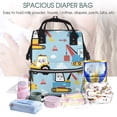 thumbnail image 5 of Balery Building Truck Mummy Backpack - Waterproof Twill Canvas, Large Capacity Diaper Bag with Multiple Pockets and Adjustable Straps, 5 of 6