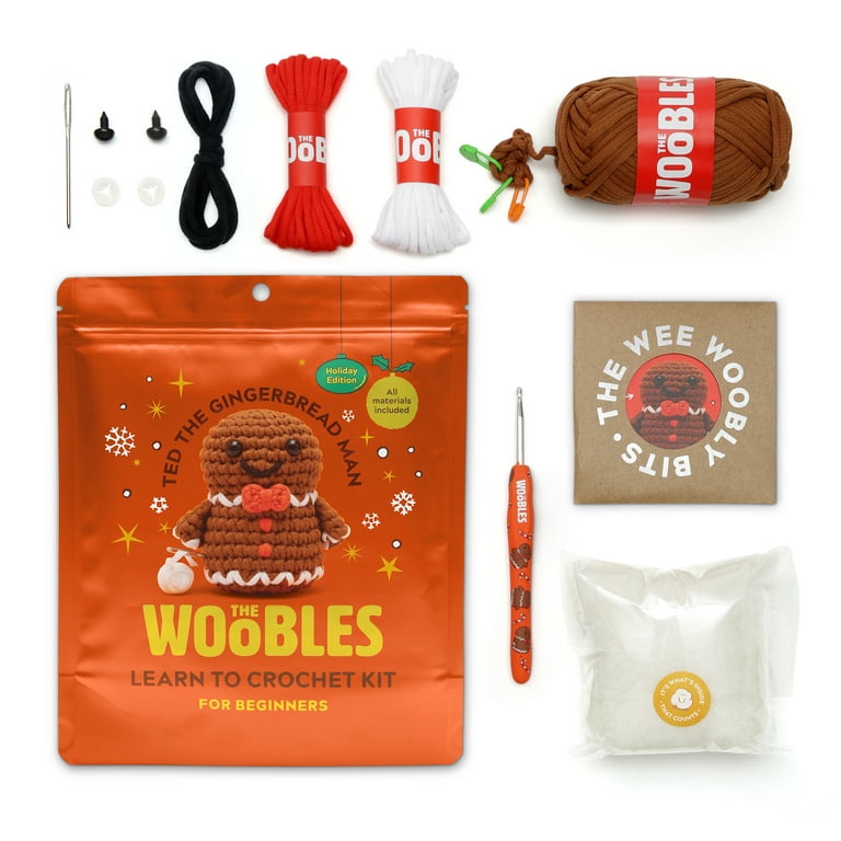 The Woobles Beginner Crochet Amigurumi Kit – Ted the Gingerbread