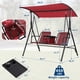 thumbnail image 5 of Columpio de Porche para 2 Personas – Dosel Ajustable – Bolsa Térmica – Portavasos – Mesa Giratoria – Acero – Jardín, Balcón y Piscina, 5 of 11