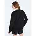 thumbnail image 3 of Joyspun Women's French Terry Long Sleeve Top and Shorts Lounge Set, 2-Piece, Sizes XS-3X, 3 of 5