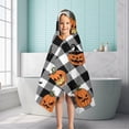 thumbnail image 6 of Checkered Halloween Pumpkin Pattern Hooded Bath Towel，50"x30" for Ages 3 To 12 Kids, Quick Dry Lightweight Soft Microfiber Hood Beach Towel Cover Up for Kids, 6 of 7