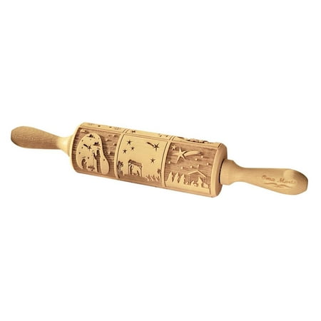 

Moresave 1Pc Wooden Rolling Pin Christmas Rolling Pin Baking Cookies Noodle Biscuit Fondant Rolling Pin Cake Dough Patterned Roller
