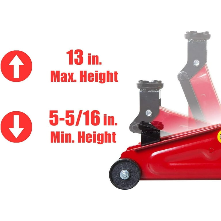 Big Red 1.5 Ton High Lift Hydraulic Floor Jack with Portable Case