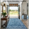 thumbnail image 5 of 6x9 Area Rugs for Living Room Machine Washable Vintage Oriental Rugs Low Pile Non-Slip Stain Resistant Non-Shedding Office Carpet (Blue), 5 of 9