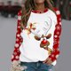 thumbnail image 2 of Tops navideños para mujer, jersey de manga larga con estampado de rayas y cuello redondo, sudadera con gráfico de copo de nieve de alce, blusa informal Pompotops gfhjh14958, 2 of 4