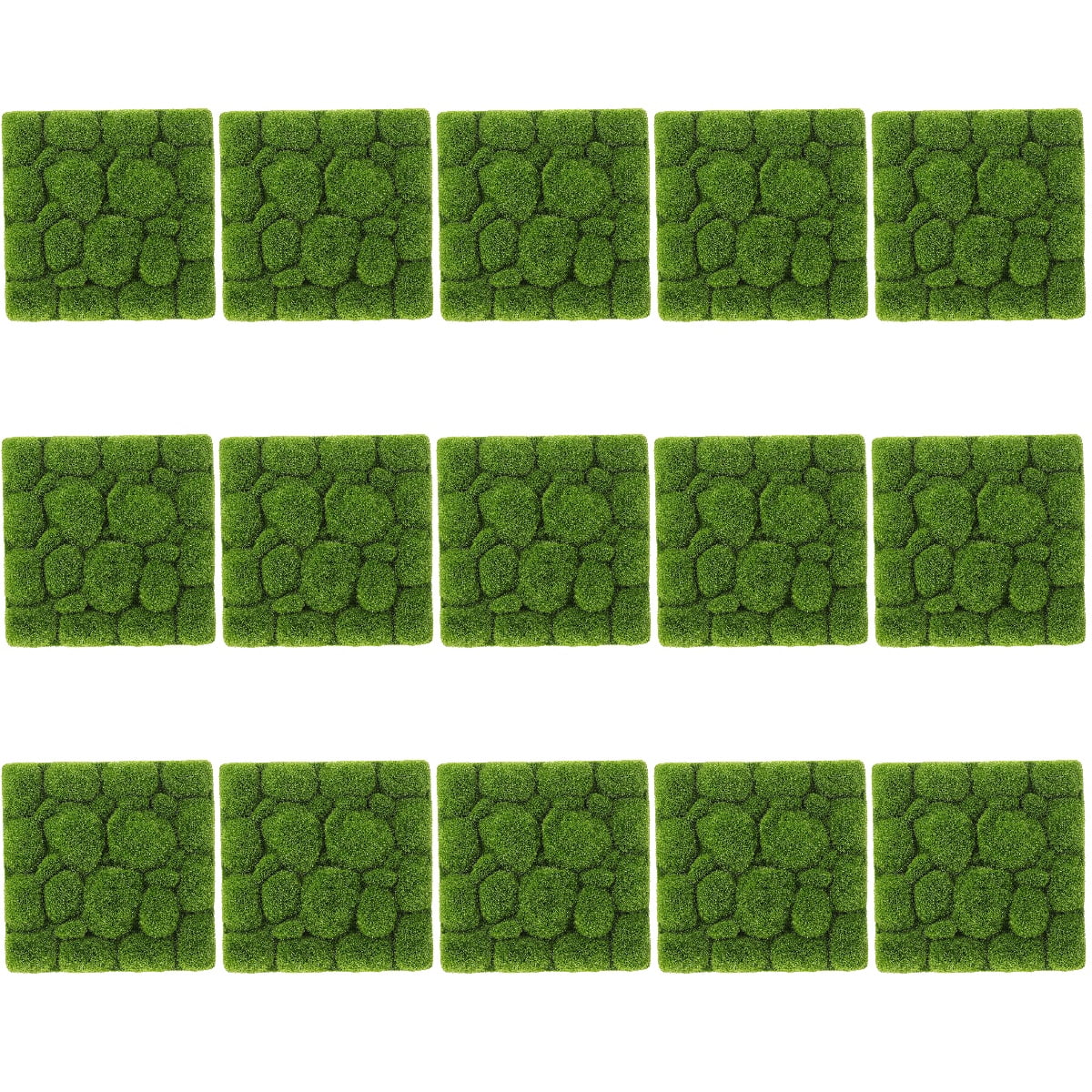 Movtotop 15pcs Simulation Moss Foams Board Green Plants Wall Decoration Diy Wall Background 30*30cm