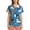 Blue, variant on Scrub Tops Women V-Neck Short Sleeve Cute Animals Print Stretchy Scrubs Nurse Working Uniforms