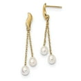 thumbnail image 1 of 14k 4-5mm White Rice Freshwater Cultured Pearl Dangle Post Earrings in 14k Yellow Gold, 1 of 2