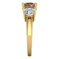 thumbnail image 3 of Clara Pucci 14K Yellow Gold 3ct Champagne Three-Stone Ring for Women, 3 of 8