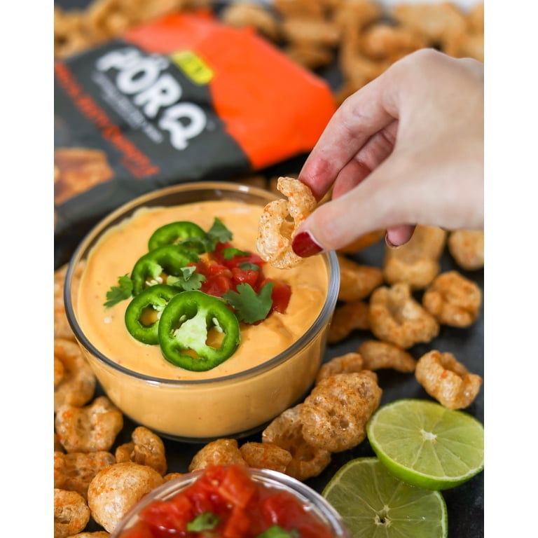 3 pack) PORQ BBQ & Zesty Chipotle Artisanal Pork Rinds, Gluten