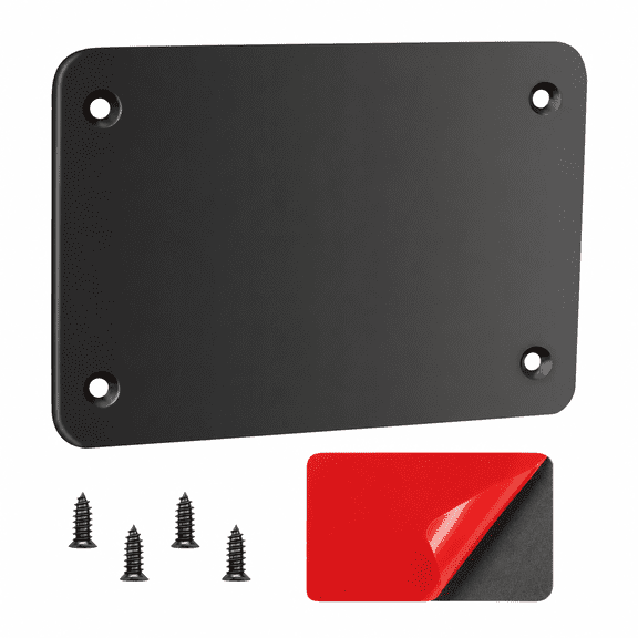 INSEETECH Metal Mounting Plate for Magnetic Backup Camera, 4.6"3.1" Steel Base with Raised Edge, Screw & Adhesive Mount, Fits RV, Truck, Trailer