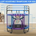 thumbnail image 4 of XMIKA Trampoline for Kids, 54'' Toddler Trampoline with Enclosure, Swing, Basketball Hoop, 4.5FT Indoor/Outdoor Trampoline with Adjustable Gymnastics Bars, Rings, Mini Trampoline for Boy and Girls, 4 of 9
