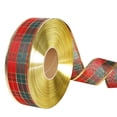 thumbnail image 1 of Cinta navideña a cuadros roja y verde - 2 metros - para coronas navideñas, recuerdos de boda, bricolaje, envoltura de regalos, 1 of 5