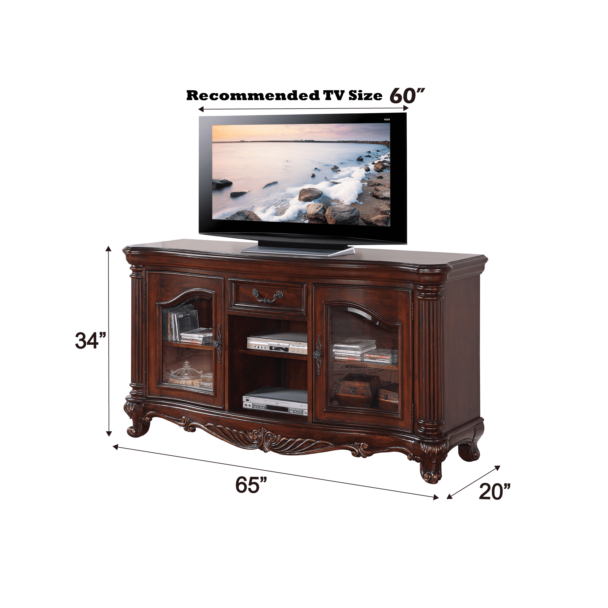 【ACME FUNITURE】GRANDVIEW TV BOARD Amazon.com: Acme Ferla 4-Door Wooden TV Stand in Black