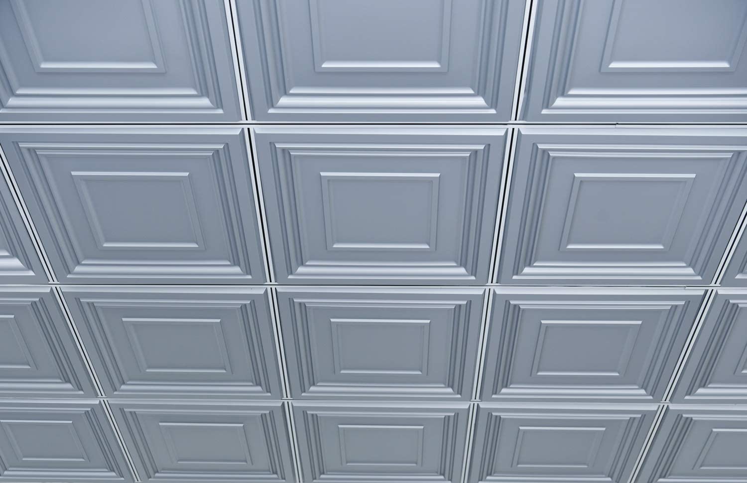 Matt Gray PVC Decorative Ceiling Tile for Drop in Grid System(12 Tiles)