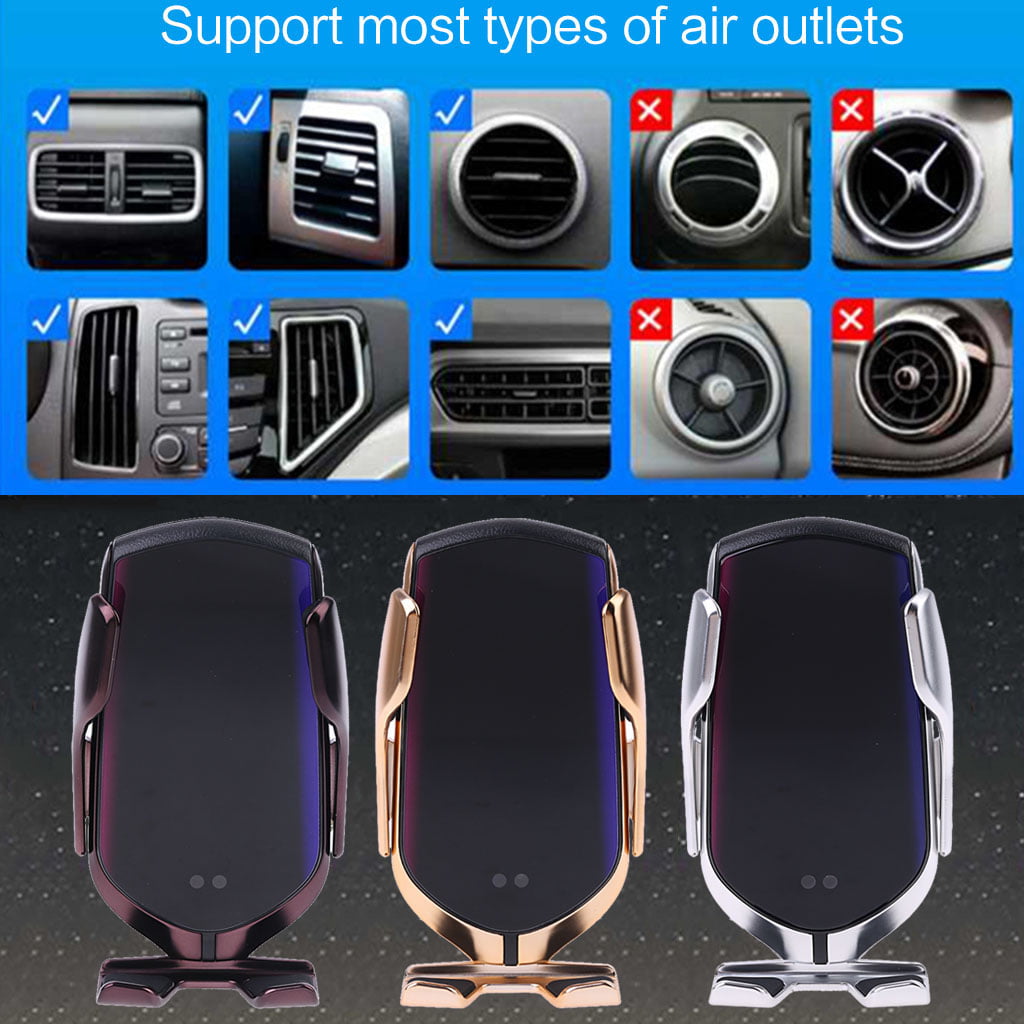 Smart Automatic Upgraded Version R2 Infrared Sensor Car Phone Holder Clamping Air Vent 10W Fast Charging Wireless Chargers