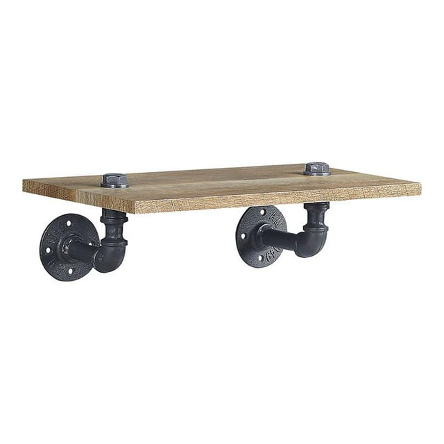 Acme Furniture AC00734 AC00734 - Wall Rack w/1 Shelf, Oak & Sandy Black Finish - Brantley