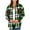 Green, variant on Women's Woolen Shirt Casual Plaid Button Down Lapel Jacket Long Sleeve Patchwork Coat with Double Pockets