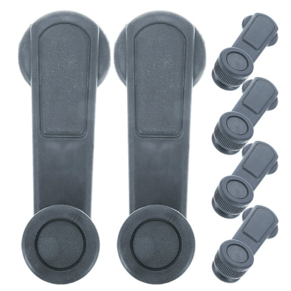 6pcs Car Window Winder Crank Door Handle Manual Regulators Black ABS Compatible with Various Models