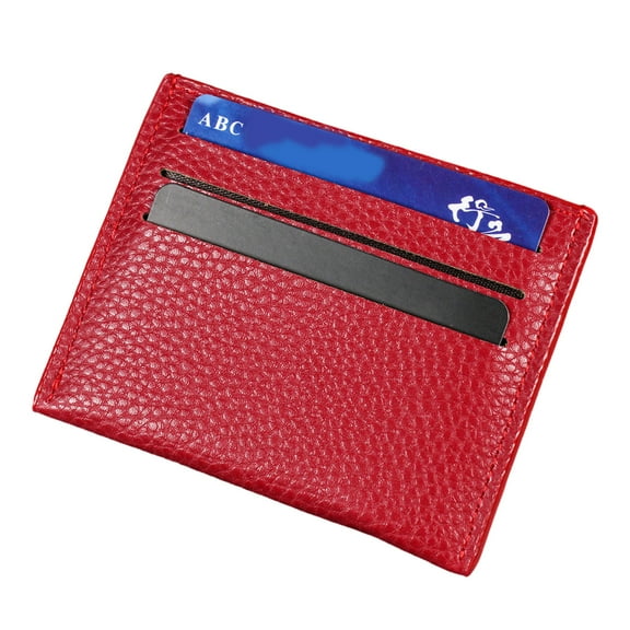 Card Holder Multi Slot Card Holder PU Leather Pocket Wallet Cash Holder Slim Solid Color Credit Card
