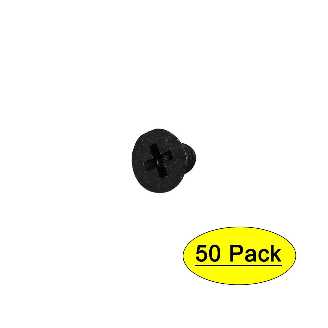 M4x6mm 0 75mm Pitch Nylon Countersunk Head Screws Bolt Black 50pcs Walmart Com Walmart Com