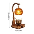 thumbnail image 2 of Halloween Candle Warmer Lamp Witch Broom Design Resin Tabletop Decor Interchangeable Lampshade For Halloween Party Mantel Desk Seasonal Holiday Decoration,A, 2 of 7