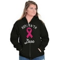 thumbnail image 4 of Hope Faith love Breast Cancer Ribbon Womens Plus Size Graphic Zipper Hoodie Brisco Brands 2X, 4 of 5