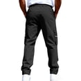 thumbnail image 4 of Domzle Men's Relaxed Fit Cargo Pants Straight Leg Casual Work Sweatpants with Pockets for Hiking Fishing Construction Black L, 4 of 5