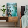 thumbnail image 5 of Impressionist River Scene Canvas Print Wall Art for Living Room Bedroom Office Dining Room Hallway Apartment Decor, 5 of 8