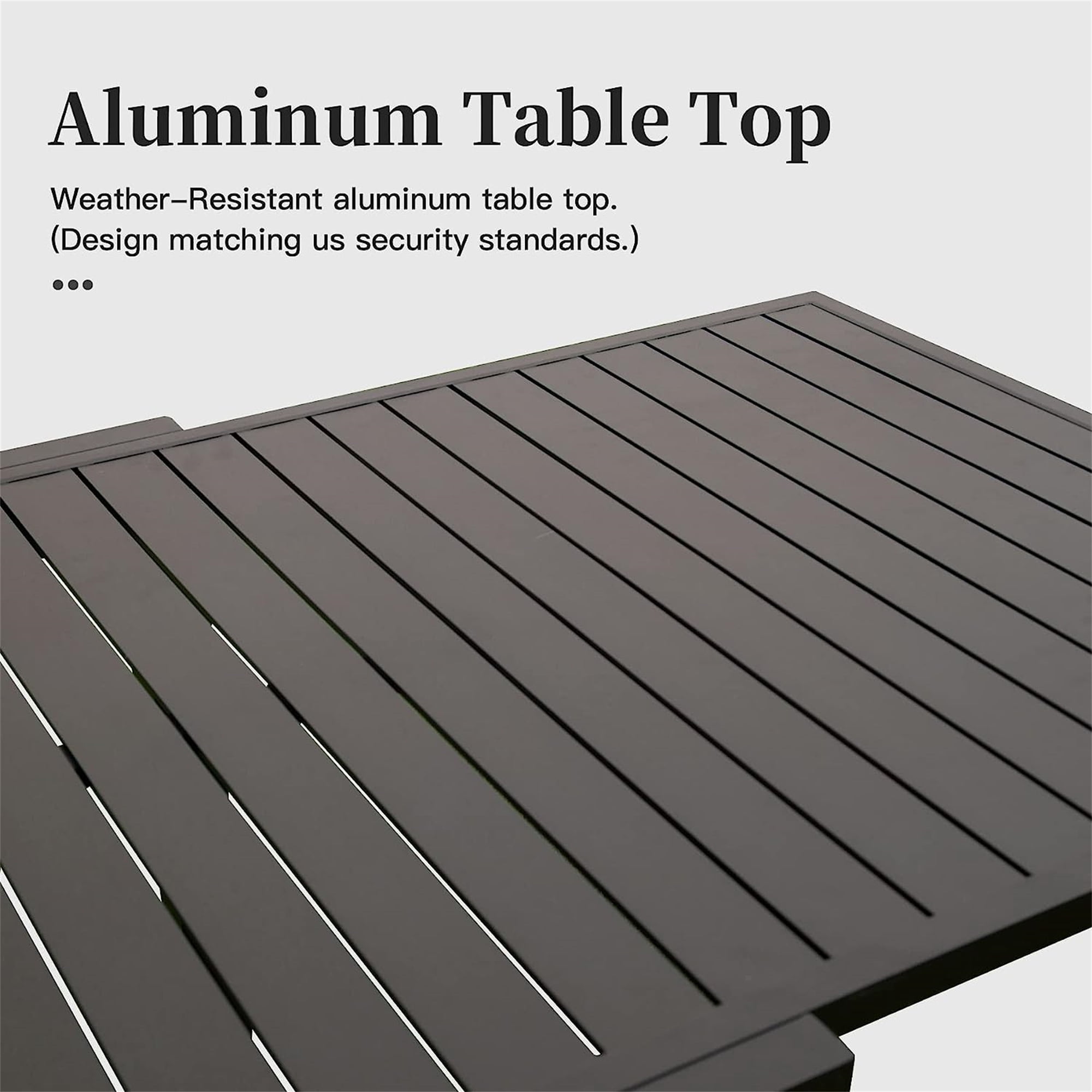 Large Extendable Patio Dining Table, Aluminum Metal Indoor Outdoor 53"- 106" Adjustable for 6-8 Person Rectangular Table for Porch Backyard Balcony Garden (Dark-Brown, 1 Table)