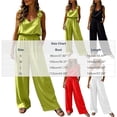 thumbnail image 3 of Gamviast Women's Jumpsuit V Neck Sleeveless Wide Leg Romper with Pockets Lightweight Loose Fit Casual Vacation Resort Travel Party Evening Outfits Red XL, 3 of 7