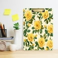 thumbnail image 5 of Acrylic Writing Board Gold12.5*9 Inch Clipboards Transparent Acrylic Material Suitable For Office Classroom Teachers Fashion Bloggers Stationery Enthusiasts Lovely Big Yellow Roses, 5 of 9