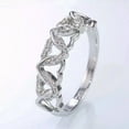 thumbnail image 3 of 2Ct Round Cut Simulated Diamond Heart Band Women's Engagement Ring 14k White Gold Plated 925 Silver, 3 of 4